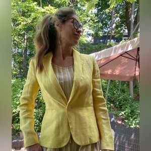 Ralph Lauren canary yellow linen jacket Sz 6